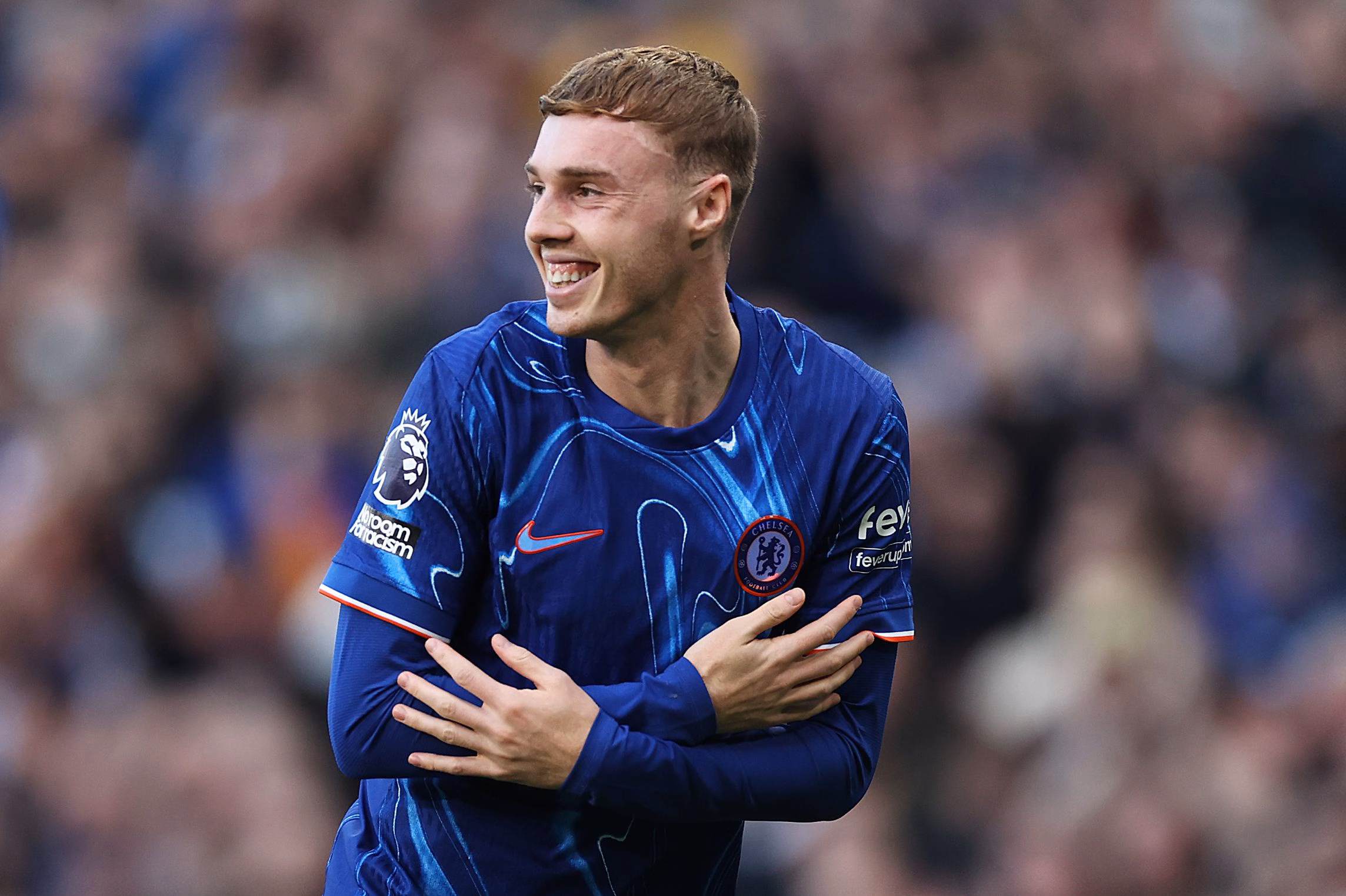 Cole Palmers celebration after Newcastle goal.