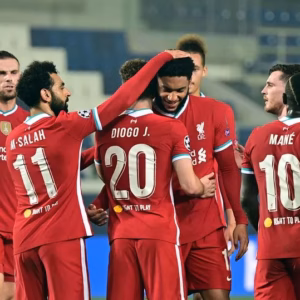 Jota with Liverpool Liverpool attackers
